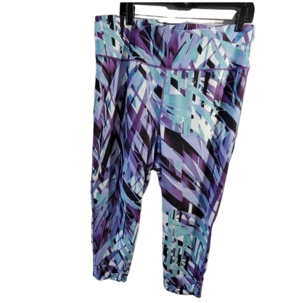 Jones new York tropical purple active athletic workout leggings plus size 2X
